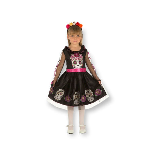 Picture of LITTLE SKULL GIRL COSTUME 5-6 YEARS